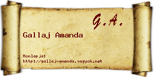 Gallaj Amanda névjegykártya